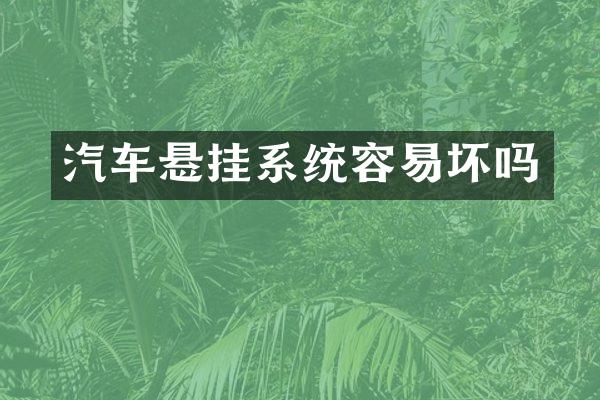 汽车悬挂系统容易坏吗