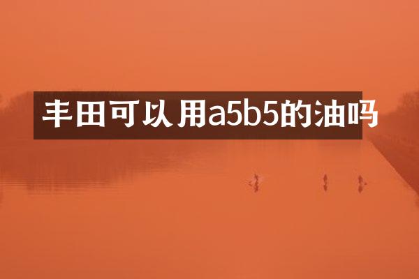 丰以用a5b5的油吗