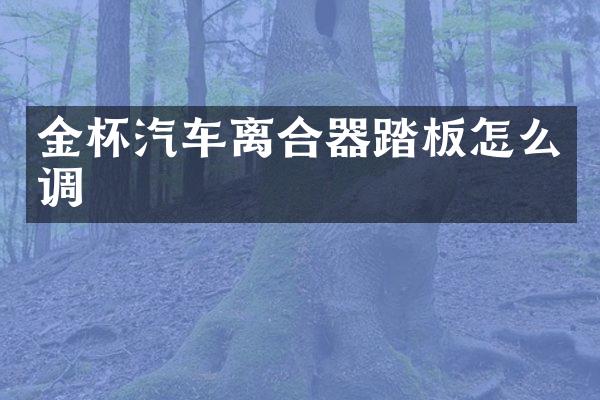 金杯汽车离合器踏板怎么调