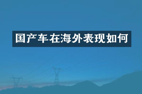 国产车在海外表现如何