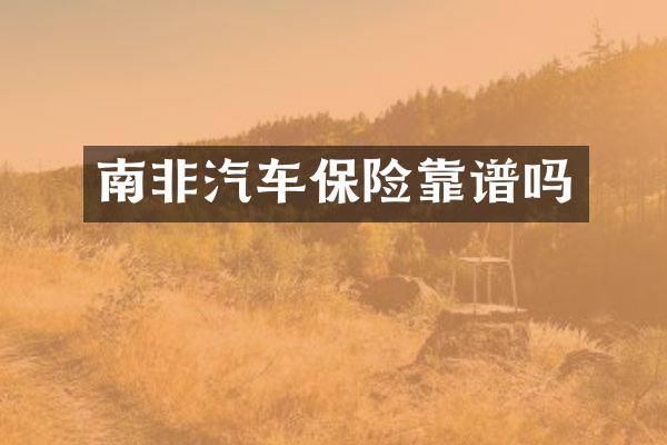 南非汽车保险靠谱吗