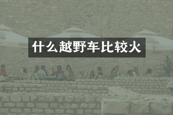 什么越野车比较火
