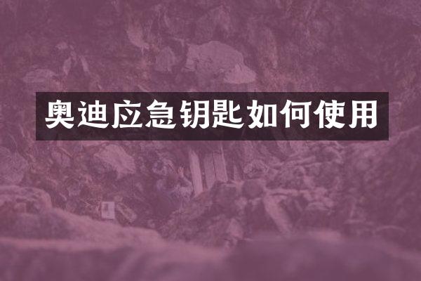 奥迪应急钥匙如何使用