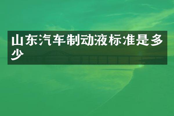 山东汽车制动液标准是多少