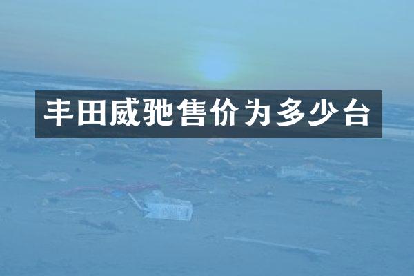 丰田威驰售价为多少台