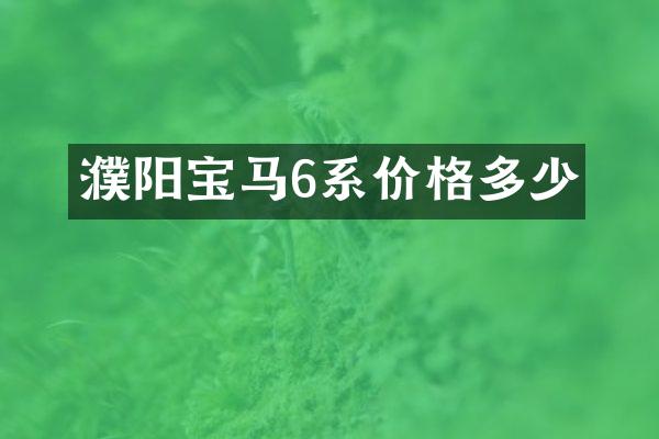 濮阳宝马6系价格多少