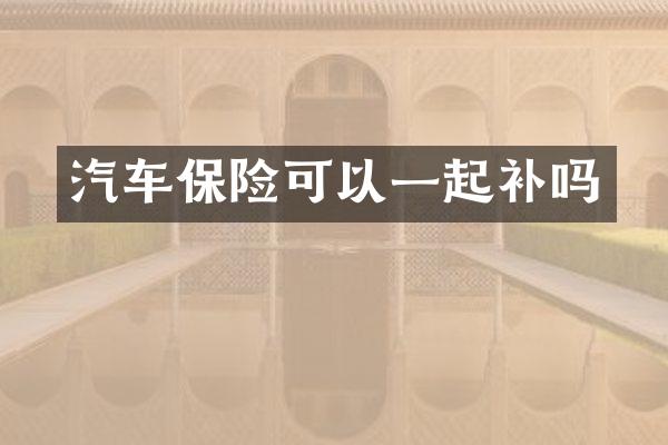 汽车保险可以一起补吗