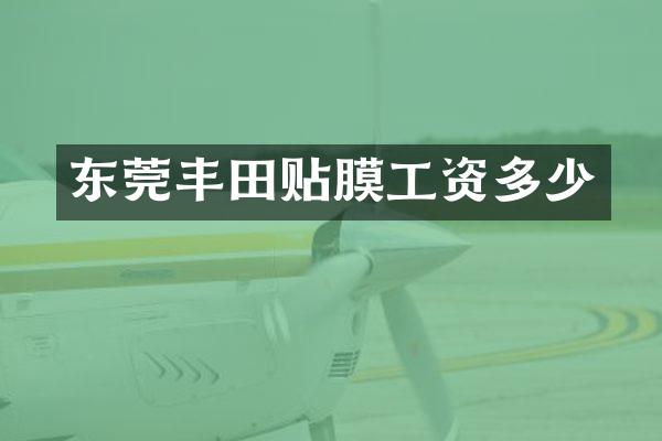 东莞丰田贴膜工资多少