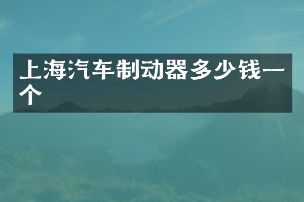 上海汽车制动器多少钱一个