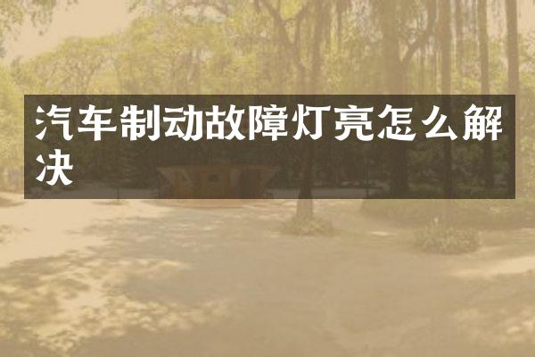 汽车制动故障灯亮怎么解决