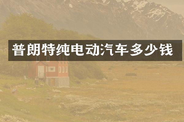 普朗特纯电动汽车多少钱