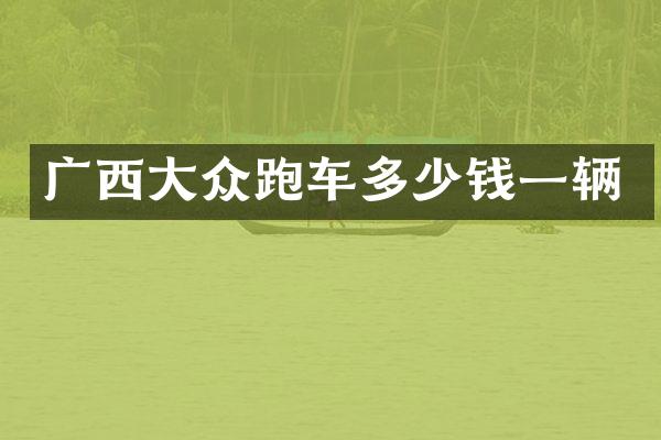 广西大众跑车多少钱一辆