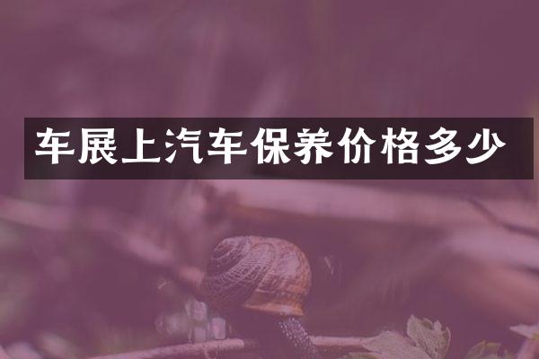 车展上汽车保养价格多少