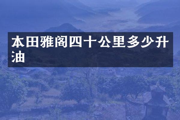 本田雅阁四十公里多少升油