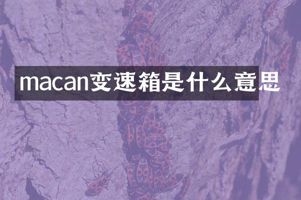 macan变速箱是什么意思