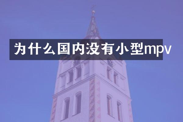 为什么国内没有小型mpv