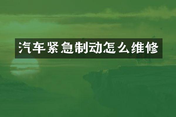 汽车紧急制动怎么维修