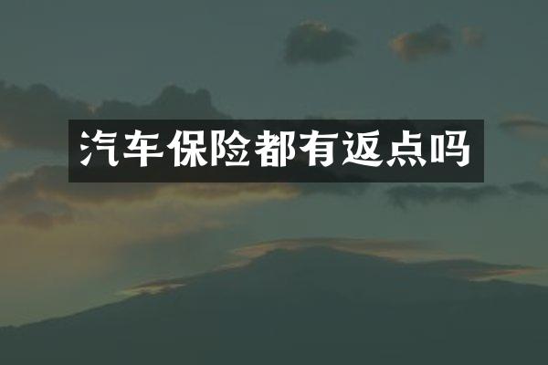 汽车保险都有返点吗