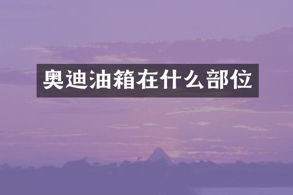奥迪油箱在什么部位