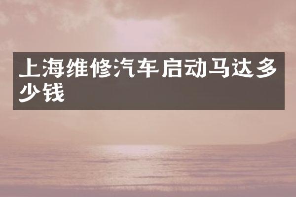 上海维修汽车启动马达多少钱