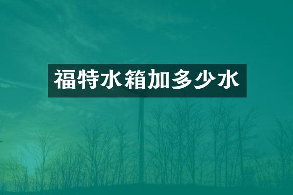 福特水箱加多少水