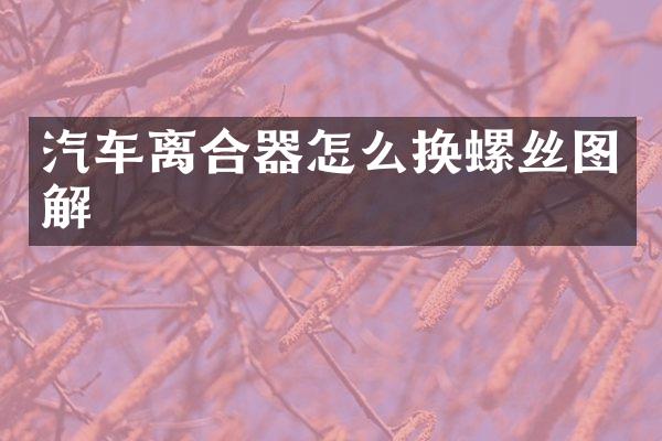 汽车离合器怎么换螺丝图解