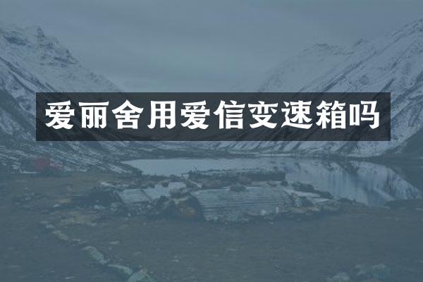 爱丽舍用爱信变速箱吗