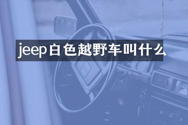 jeep白色越野车叫什么