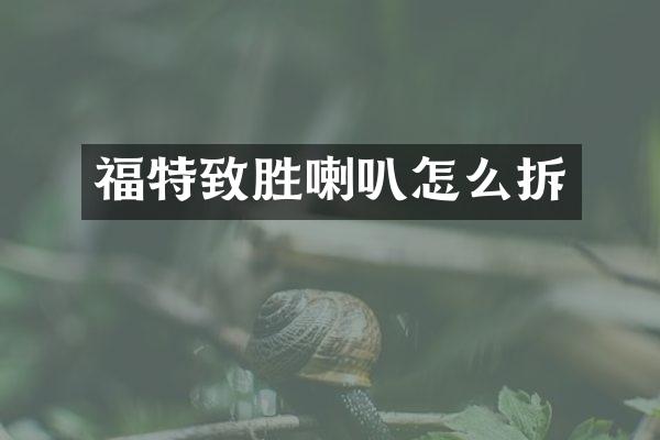 福特致胜喇叭怎么拆