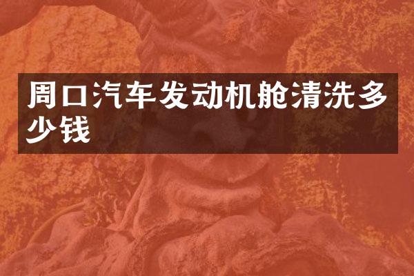 周口汽车发动机舱清洗多少钱