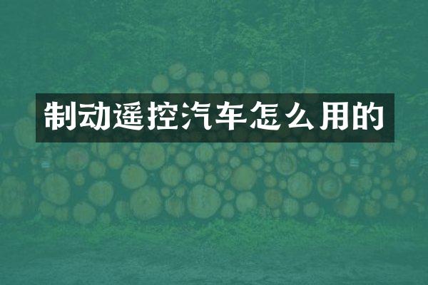制动遥控汽车怎么用的