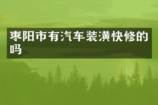 枣阳市有汽车装潢快修的吗