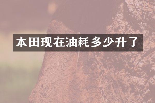 本田现在油耗多少升了