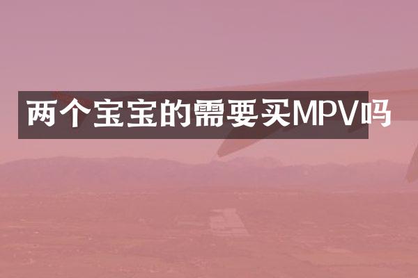 两个宝宝的需要买MPV吗