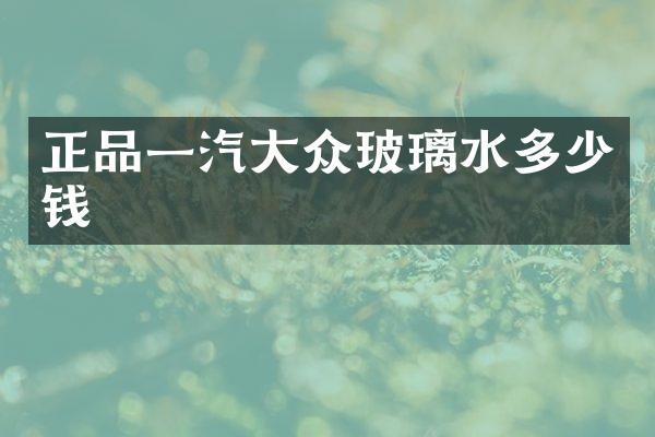 正品一汽大众玻璃水多少钱