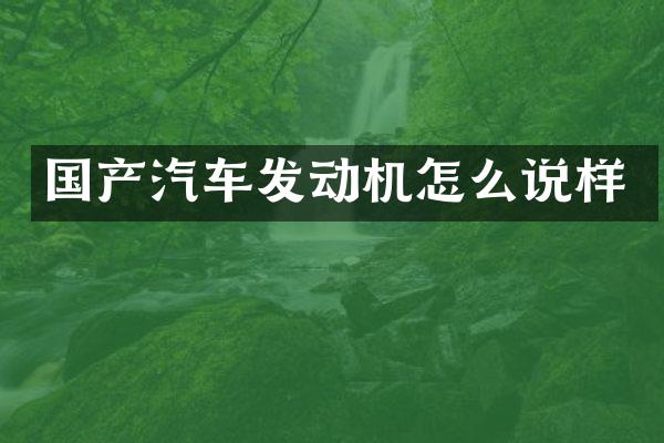 国产汽车发动机怎么说样
