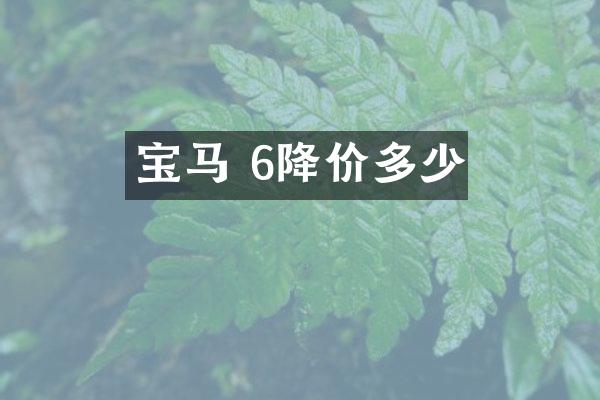 宝马 6降价多少