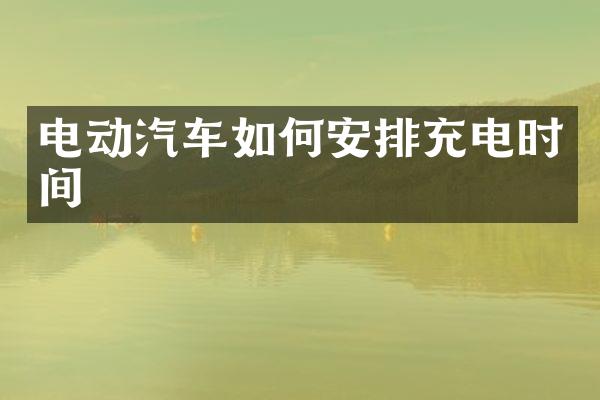 电动汽车如何安排充电时间