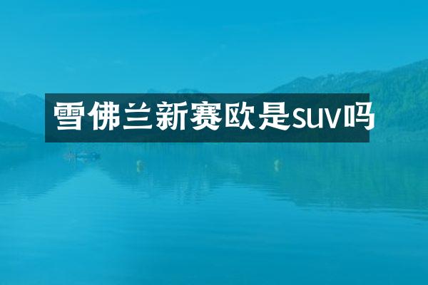 雪佛兰新赛欧是suv吗