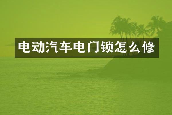 电动汽车电门锁怎么修