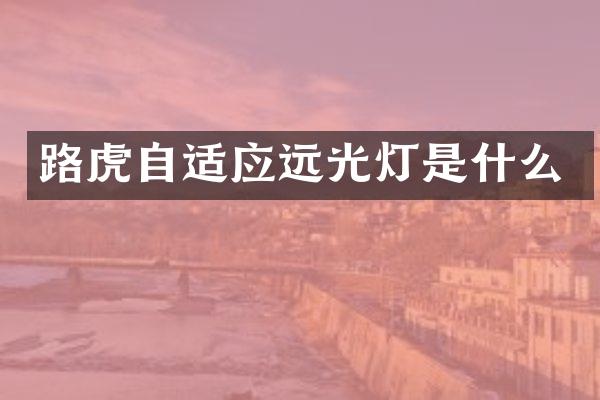 路虎自适应远光灯是什么