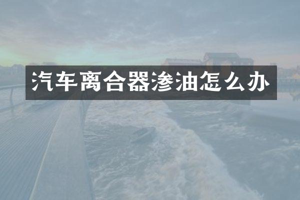 汽车离合器渗油怎么办