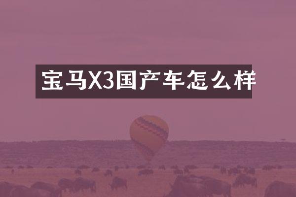 宝马X3国产车怎么样