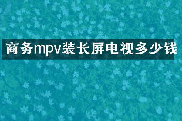 商务mpv装长屏电视多少钱