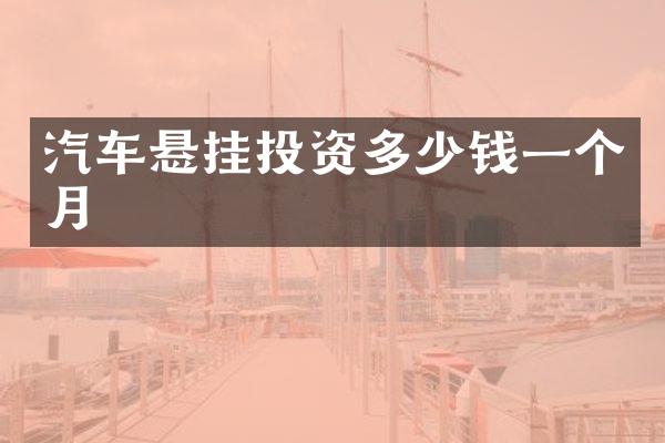 汽车悬挂投资多少钱一个月