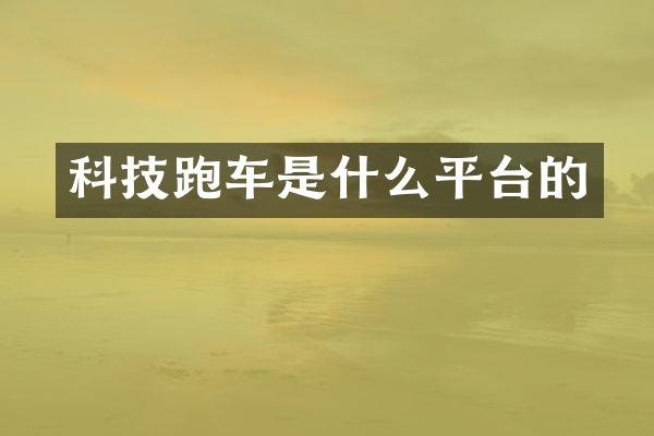 科技跑车是什么平台的