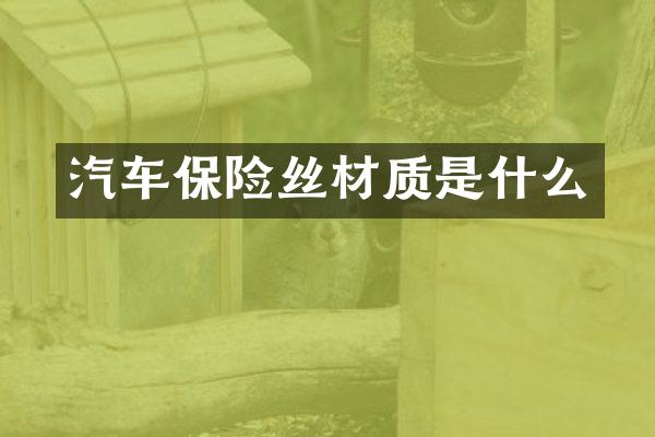 汽车保险丝材质是什么