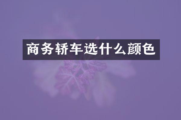 商务轿车选什么颜色