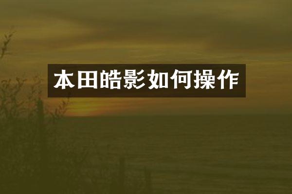 本田皓影如作