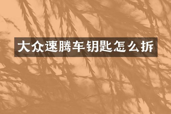 大众速腾车钥匙怎么拆